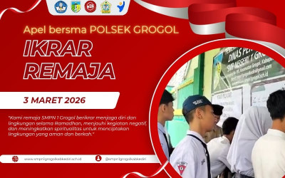 Sinergi Bersama POLSEK Grogol: SMPN 1 Grogol Gerakan Ikrar Pemuda Cegah Kegiatan Negatif Jelang Ramadhan 1447 H